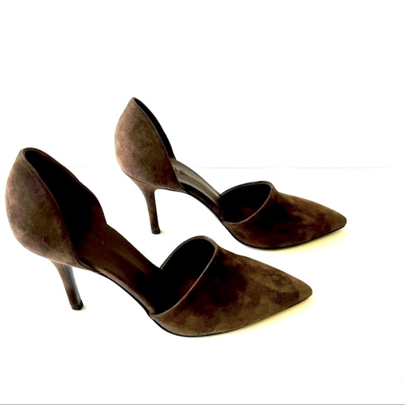 Vince 'D'Orsay' Leather Suede Dark Brown Stiletto, size 8M - Picture 6 of 11